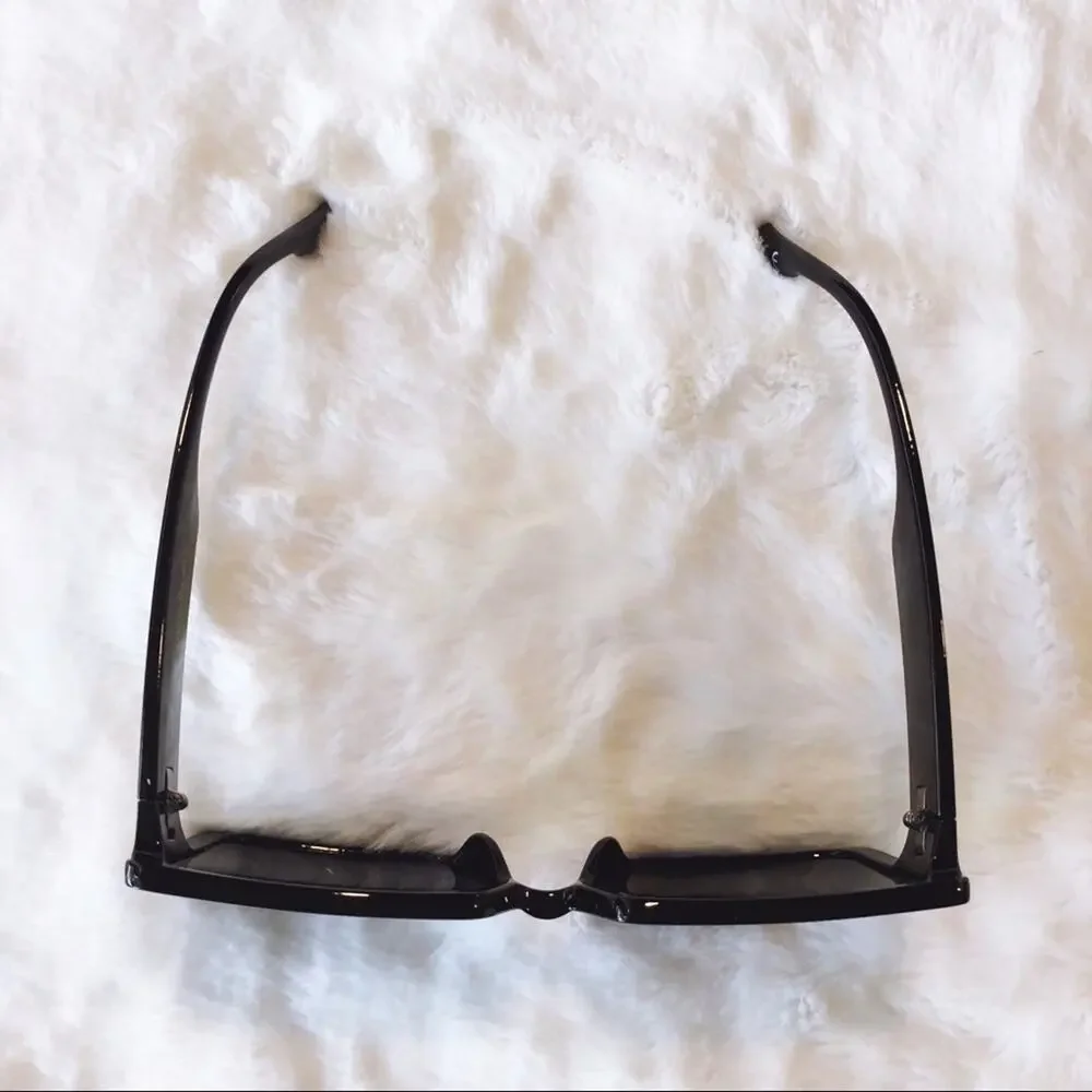 Molly Black Oversized Rectangle Sunglasses